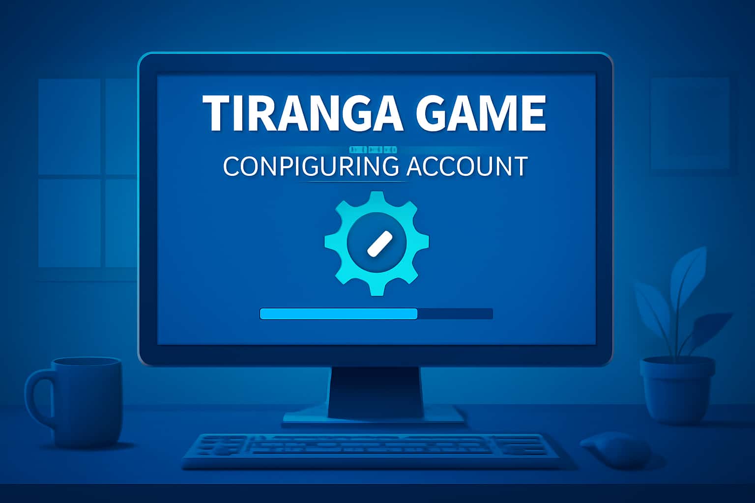 Informational scene about configuring a Tiranga Game account.
