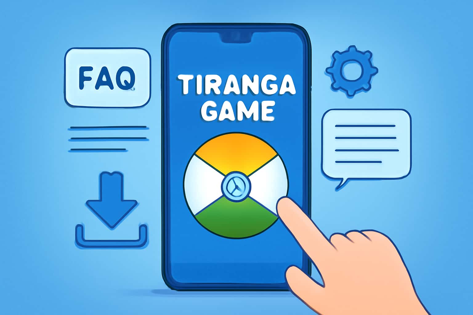 Informational graphic about Tiranga Game installation process.