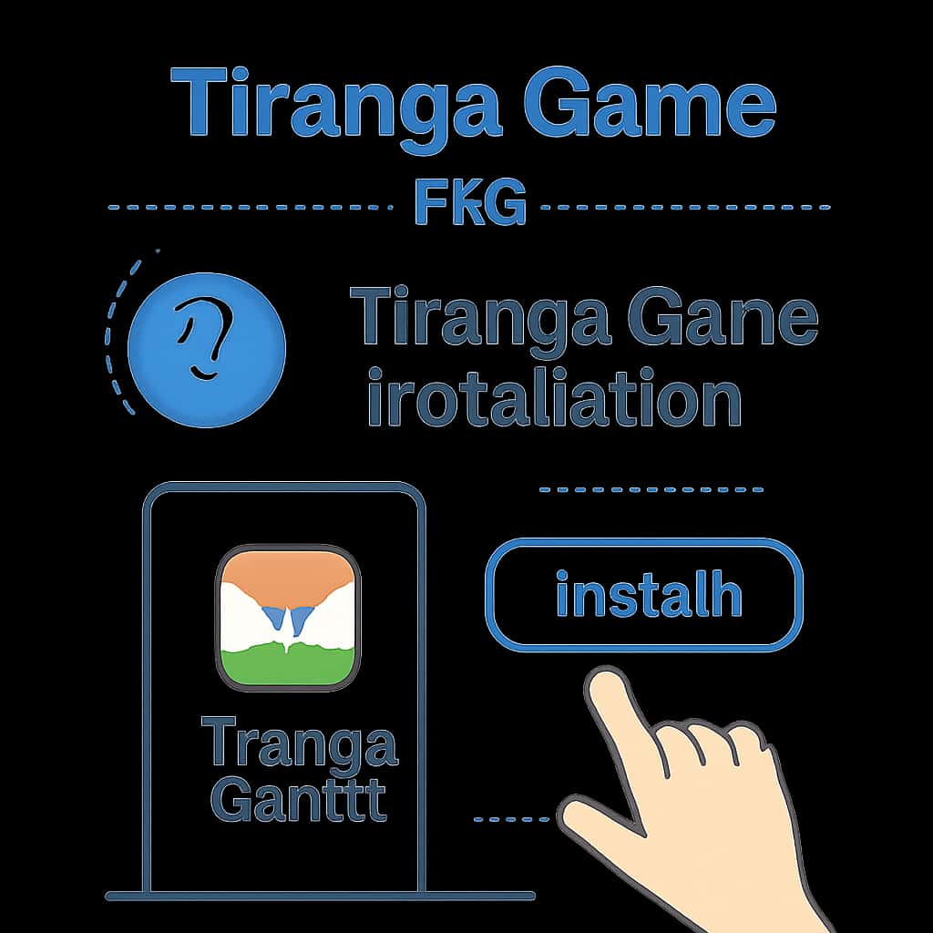 Diagram illustrating Tiranga Game installation steps.