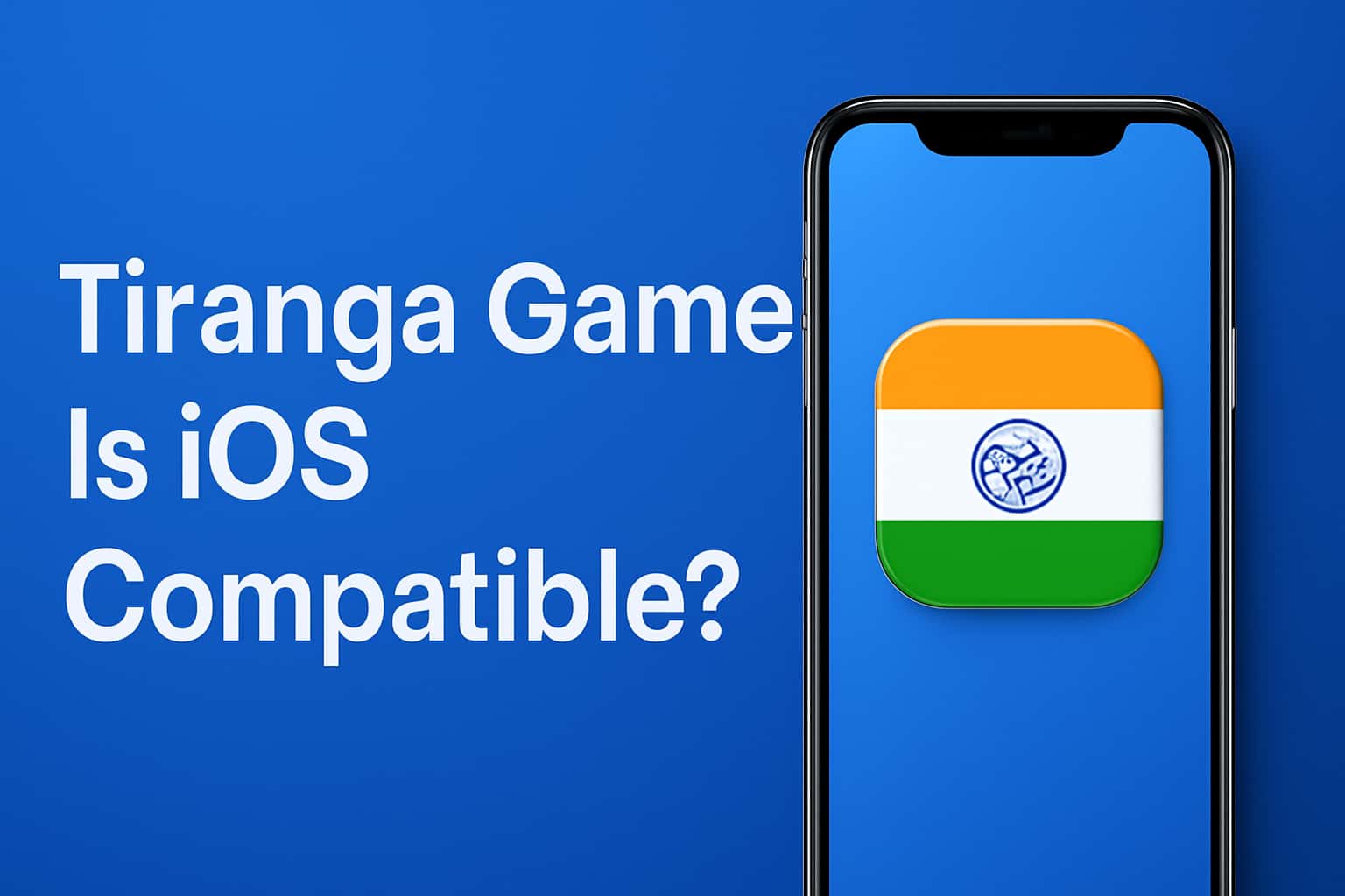 An informative scene on the compatibility of Tiranga Game with iOS devices.