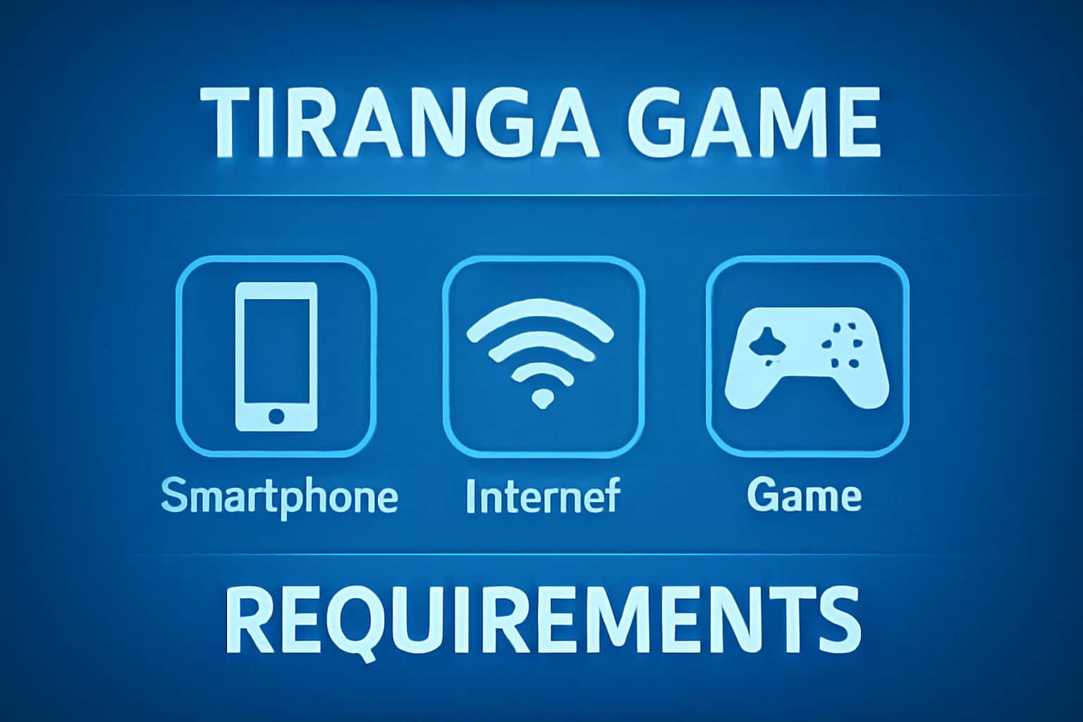 An informational graphic portraying Tiranga Game requirements with relevant details.